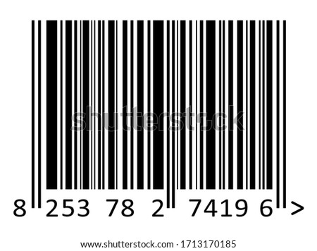 Symbolic product code. Barcode UPC-A symbolic code vector illustration. EAN bar code icon.