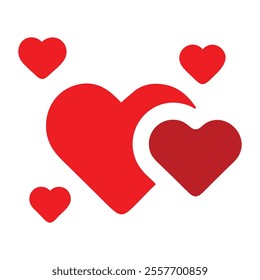 Symbolic Red Hearts in Minimalist Design