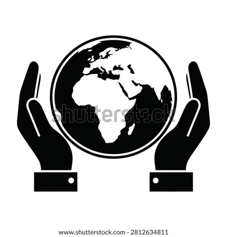 A symbolic representation of hands holding the Earth emphasizing global responsibility and conservation