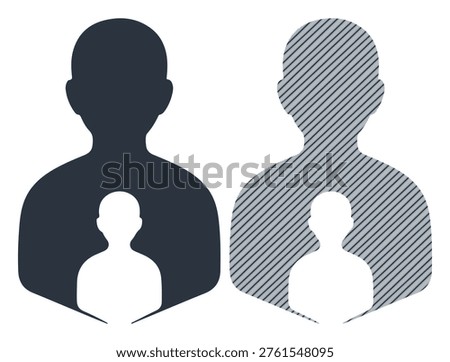Symbolic representation of an individual containing a smaller, internal self or spirit.