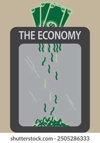 A symbolic representation of what a bad economy can do to the value of money