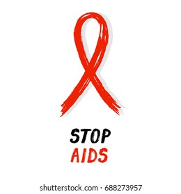Symbolic ribbon - red - stop AIDS