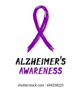 Symbolic Ribbon - Violet - Alzheimers Awareness