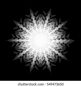 Symbolic sacred geometry element. Abstract circular, radial  pattern