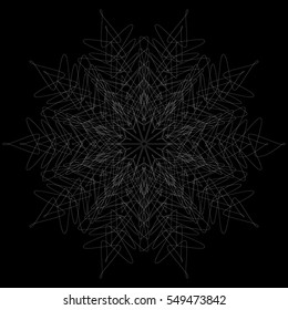 Symbolic sacred geometry element. Abstract circular, radial  pattern