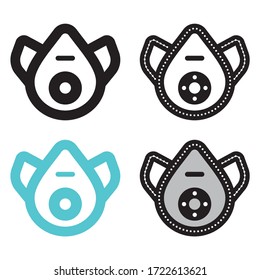 symbolic safe mask vector icon