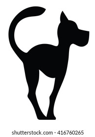 Symbolic Silhouette of a Dog  isolated on white
