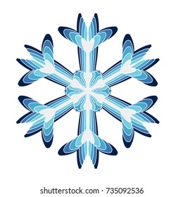 A symbolic snowflake. Element of winter holidays.