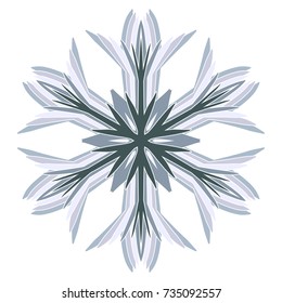 A symbolic snowflake. Element of winter holidays.