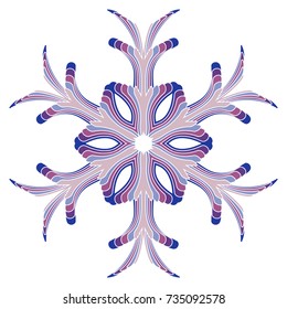 A symbolic snowflake. Element of winter holidays.