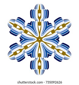 A symbolic snowflake. Element of winter holidays.