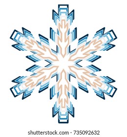 A symbolic snowflake. Element of winter holidays.
