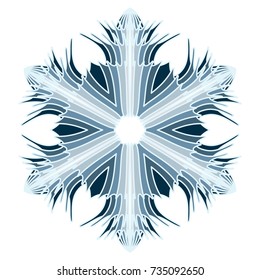 A symbolic snowflake. Element of winter holidays.
