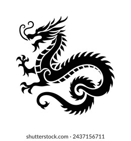 Symbolic Spectacle Green Wood Chinese Dragon Silhouette for the 2024 Chinese New Year