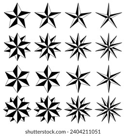 Conjunto de diseño de estrella simbólica , ilustración vectorial