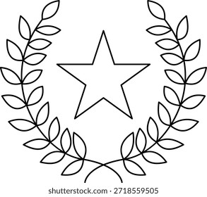 Estrella simbólica dentro de un Arte vectorial de corona