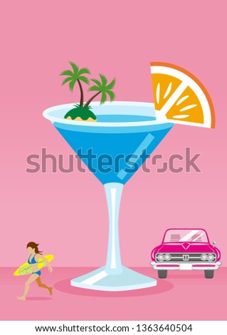Similar – Image, Stock Photo Anonymous summer tropical cocktail