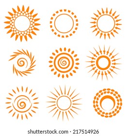 Symbolic sun set. Vector illustration