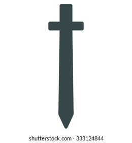 Symbolic Sword vector icon. Style is flat symbol, soft blue color, rounded angles, white background.