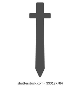 Symbolic Sword vector icon. Style is flat symbol, gray color, rounded angles, white background.