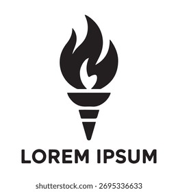 Ícone simbólico da tocha simbolizando conhecimento inspiração liberdade sucesso conquista e vitória isolado no fundo branco