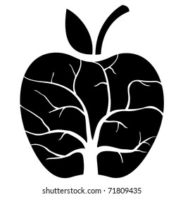 symbolic tree inside apple