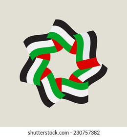 A symbolic unit of seven emirates in the united arab emirates. Vector illustration.