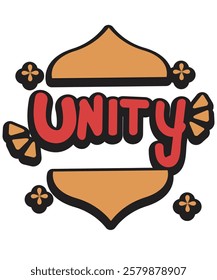  A symbolic vector design featuring "Unity," highlighting togetherness and harmony in the spirit of Ramadan.