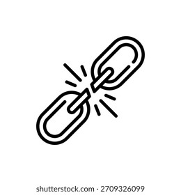 Icono de Vector simbólico del elemento roto, ideal para temas de daño, reparación y error