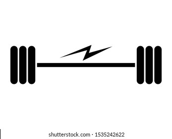 Symbolic vector illustration of electric current. Silhouette style. Motives of energy, technology, hi voltage