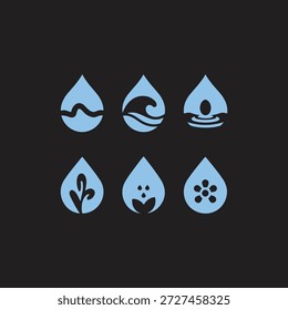 Symbolic Water Drops with Nature and Water Elements
