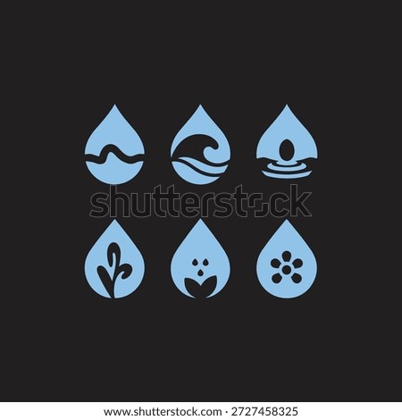 Symbolic Water Drops with Nature and Water Elements