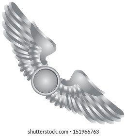 Symbolic wings in the emblem. Vector illustration.