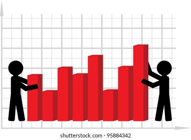 Symbolical image of lifting of economic indicators. vector