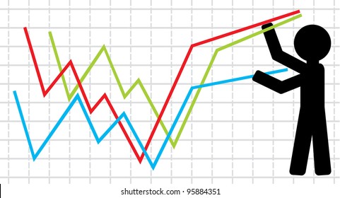 Symbolical image of lifting of economic indicators. vector