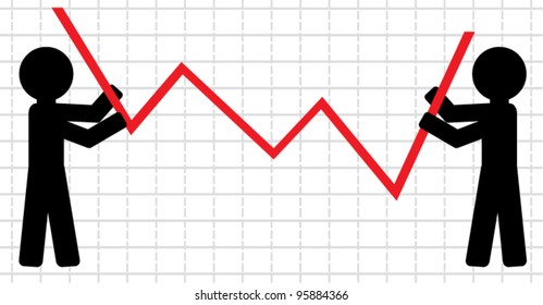 Symbolical image of lifting of economic indicators. vector