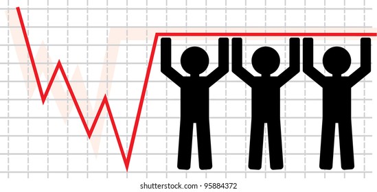 Symbolical image of lifting of economic indicators. vector