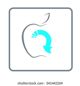 Symbolical image of the logo Apple with decor element