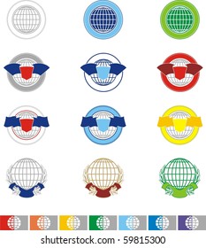 Symbolical images of the globe
