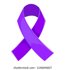 The symbolical ribbon is lilac. On a white background. Vector illustration. The problem of Hodgkin's lymphoma. Malignant granuloma.