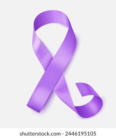 The symbolical ribbon is lilac. On a white background. Vector illustration. The problem of Hodgkin's lymphoma. Malignant granuloma