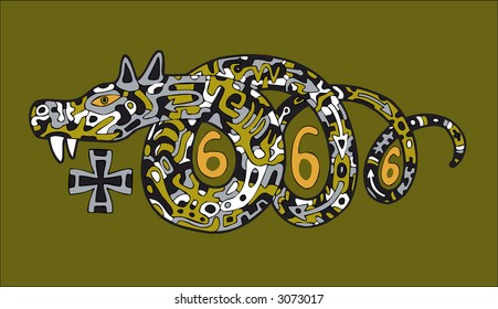 The symbolical vector image bible the snake - the tempter