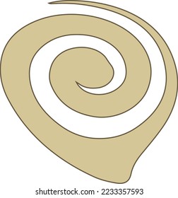 The symbolically depicted heart shrinks and twists. The logo is beige.
