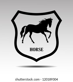 Symbolics with the image horses in the form arms