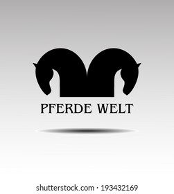 Symbolics with the image horses, vector