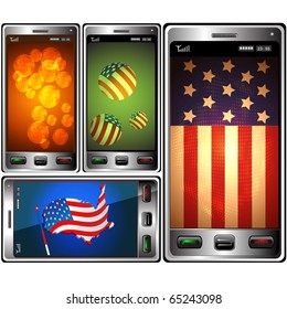 Symbolics USA located on the display modern mobil phones
