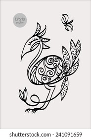 Symbolic-vector-bird-and-dragonfly