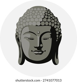 Symbolism of Features in the Buddha Face - Stock Illustration as EPS 10 File