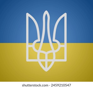 Symbolism of Ukraine. I am Ukrainian. Ukrainian flag and coat of arms. Vector image. EPS 10.