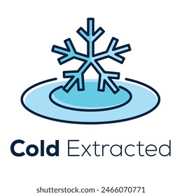 Symbolize the purity and freshness of products obtained through the cold extraction process with a dedicated icon, highlighting the method's benefits.